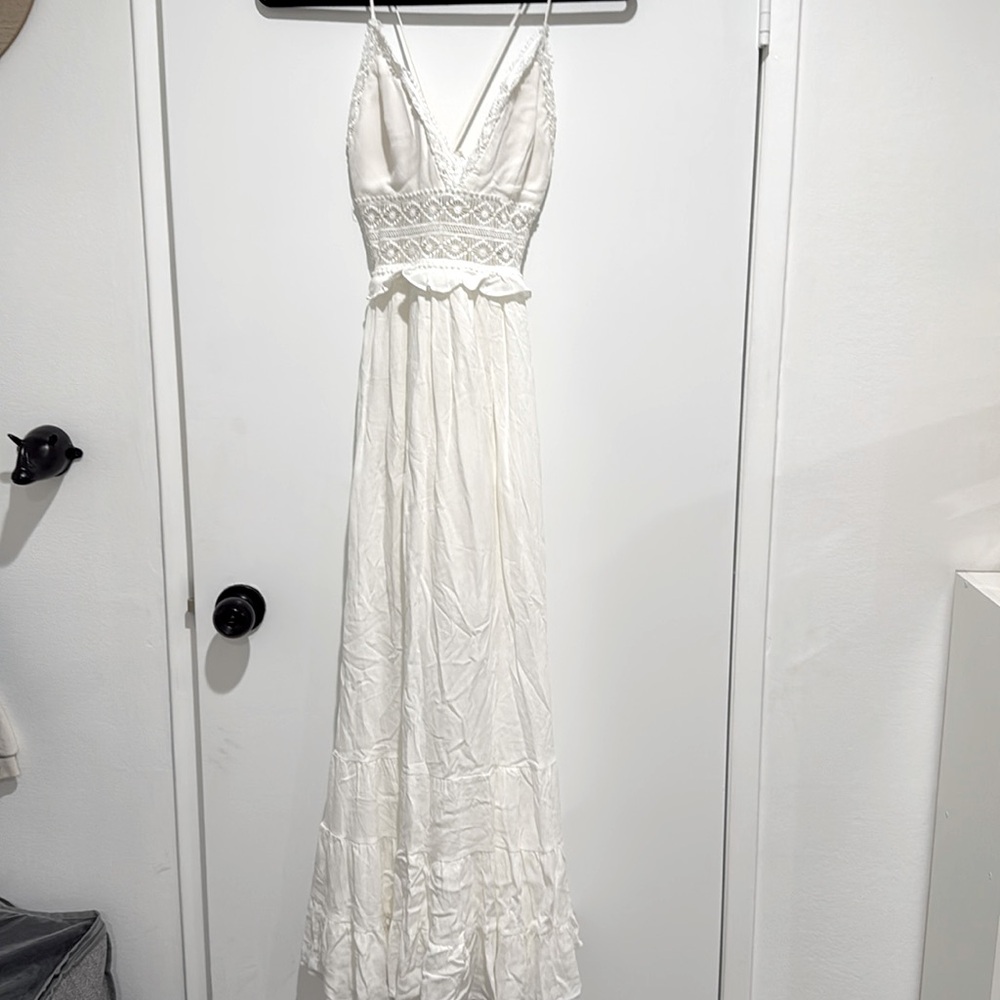 Angel Biba white maxi dress